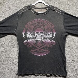 Vintage Y2K Affliction Thermal Longsleeve Shirt Wings Skulls 3XL Reversible RARE